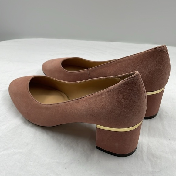 Talbots 8M Leather Slip On Comfy Block Heel Shoes. - Picture 5 of 11